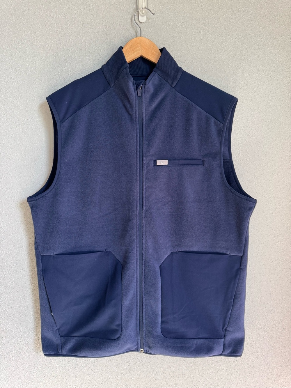 Figs Men's Navy Vest with Full Zip